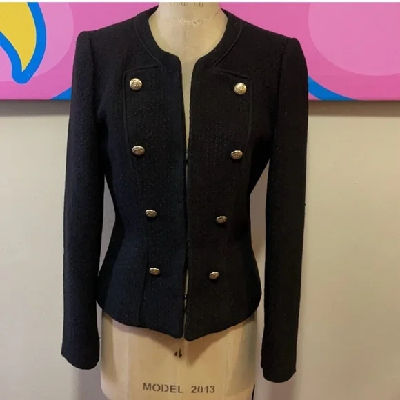 Mango MNG Black Tweed, Boucle Jacket - Picture 10 of 10